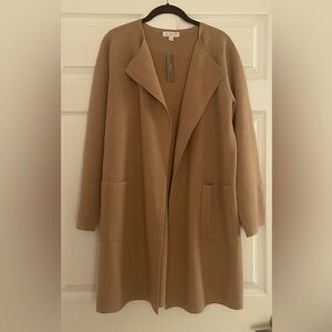 J Crew collarless sweater blazer Beige Sz M. This feels so good. New with tags.